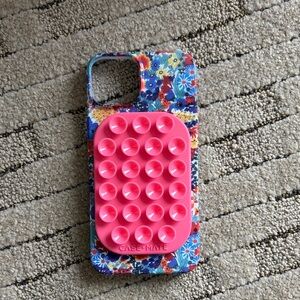 iPhone 13 Case-Mate Pink Bubble Grip Floral Phone Case
